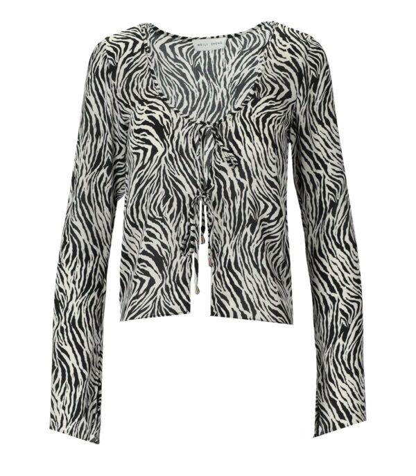 WEILI ZHENG ZEBRA PRINT LACE-UP BLOUSE