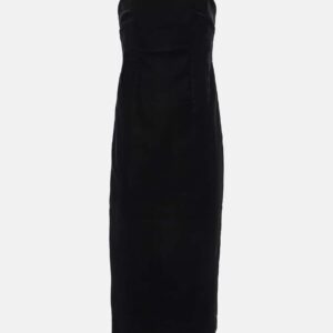 Wardrobe.NYC Strapless velvet midi dress