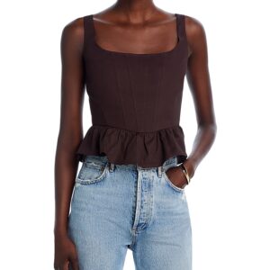 Wayf Desi Corset Ruffle Hem Top