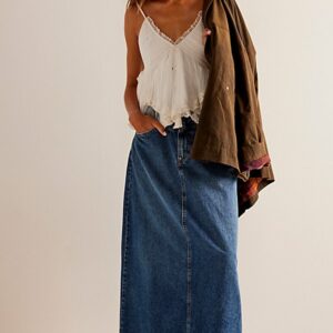 We The Free Come As You Are Denim Maxi Skirt at Free People in Dark Indigo, Size: US 2