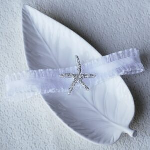 Wedding Garter Bridal Set White Lace Belt Rhinestone Crystal Starfish Beach Gr025Lx