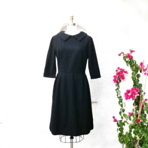 Wednesday Dress, Little Black Size S, Dark Academia, 50S Wool Dress