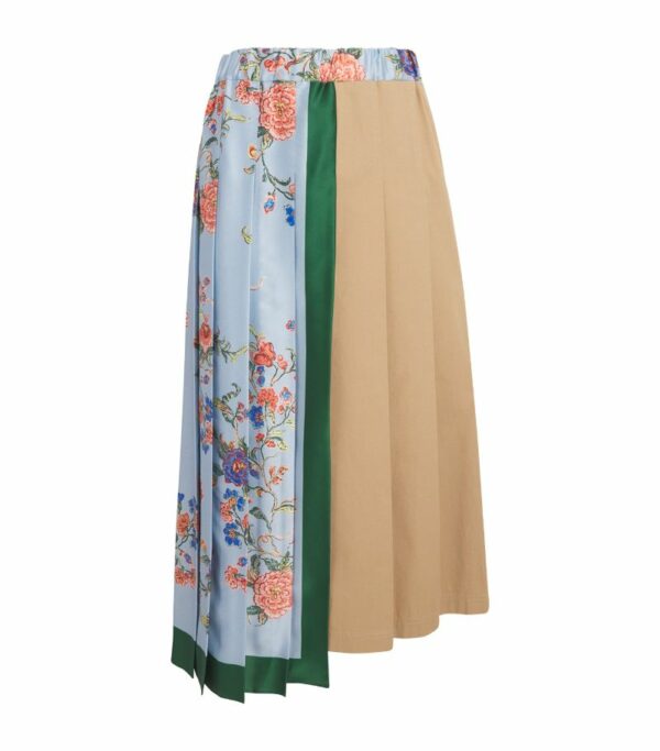 Weekend Max Mara Pleated Floral-Panel Skirt