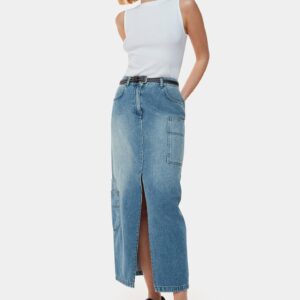 Whistles Women's Cora Utility Denim Maxi Skirt