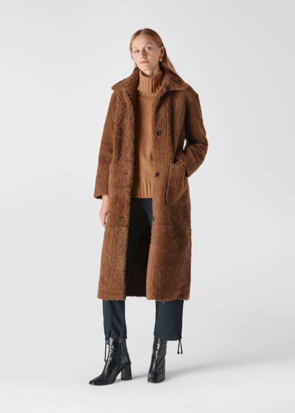 Whistles Women's Erika Shearling Teddy Coat