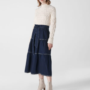 Whistles Women's Hilde Tiered Denim Skirt