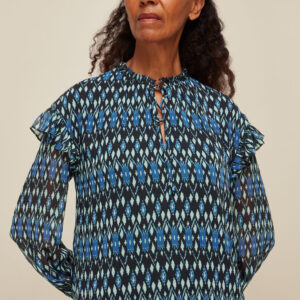 Whistles Women's Ikat Diamond Print Blouse