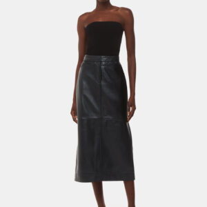 Whistles Women's Jamie Leather Midi Skirt