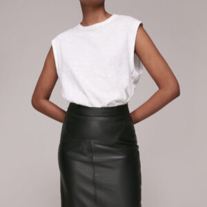 Whistles Women's Kel Leather Pencil Skirt