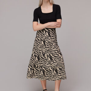 Whistles Women's Mountain Zebra Tiered Skirt