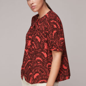 Whistles Women's Scallop Stamped Print Blouse