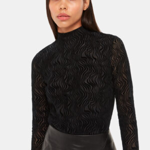 Whistles Women's Squiggle Mesh Top