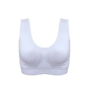 (White, 5XL) Women's Breathable Sports Bra Hollow Top Yoga Gym