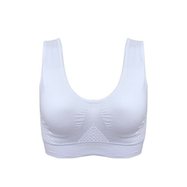 (White, 5XL) Women's Breathable Sports Bra Hollow Top Yoga Gym