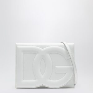 White DG logo leather shoulder bag