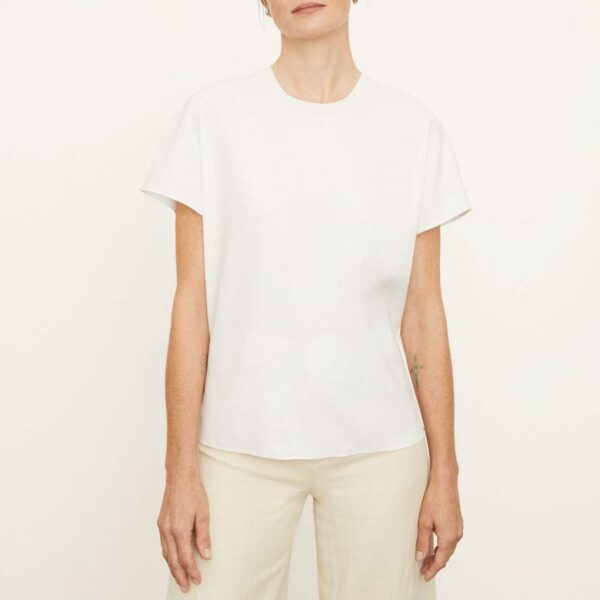 White Flutter Linen Blend Blouse