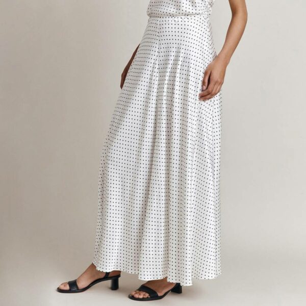 White Spot Adrianna Satin Maxi Skirt