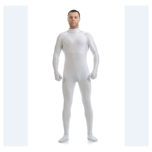 (White, XXL(Tag XXL=US L)) Spandex Party New Lycra Costume Bodysuit Catsuit Unitard No Hood Hands