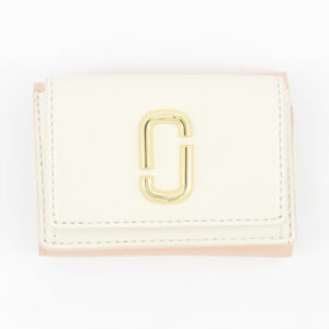 White & Pink Emblem Logo Purse