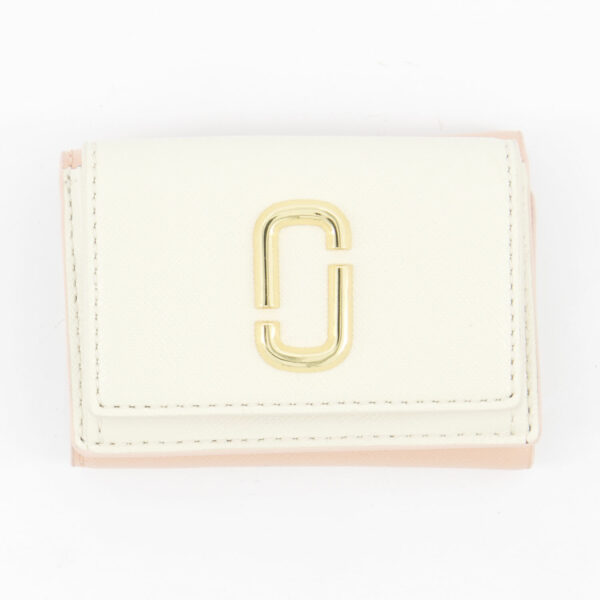 White & Pink Emblem Logo Purse