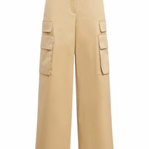 Wide Cotton Gabardine Cargo Pants