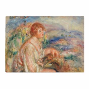 Woman in Tulle Blouse by Pierre-Auguste Renoir Chopping Board