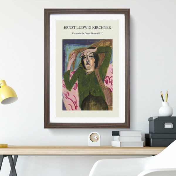 Woman in the Green Blouse Print by Ernst Ludwig Kirchner - Picture Frame Painting