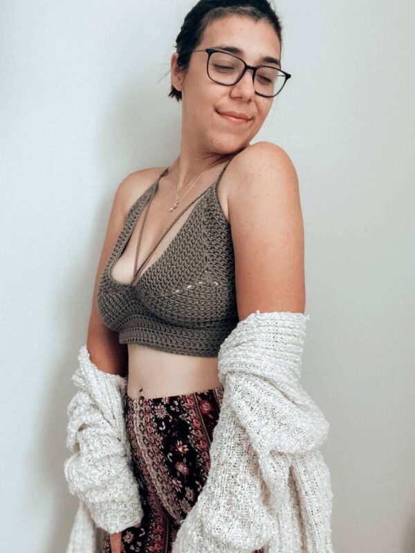 Woman's Crop Top, Woman's Fashion, Crochet Halter, Boho Knit Swimwear, Summer Bralette, Festival Hippy