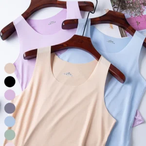 Women Casual Plain Summer Lightweight Loose Sleeveless Regular H-Line Medium Elasticity Tank Tops