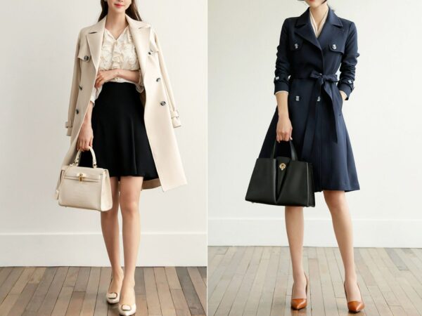 Women Classic Trench Coat/Korean Style Jacket For Plus Size