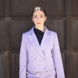 Women Purple Suit, Cropped Jacket, Suit Set Women, 2 Piece Set, Blazer, Minimalist Clothing, Pants, Avantgarde Clothing