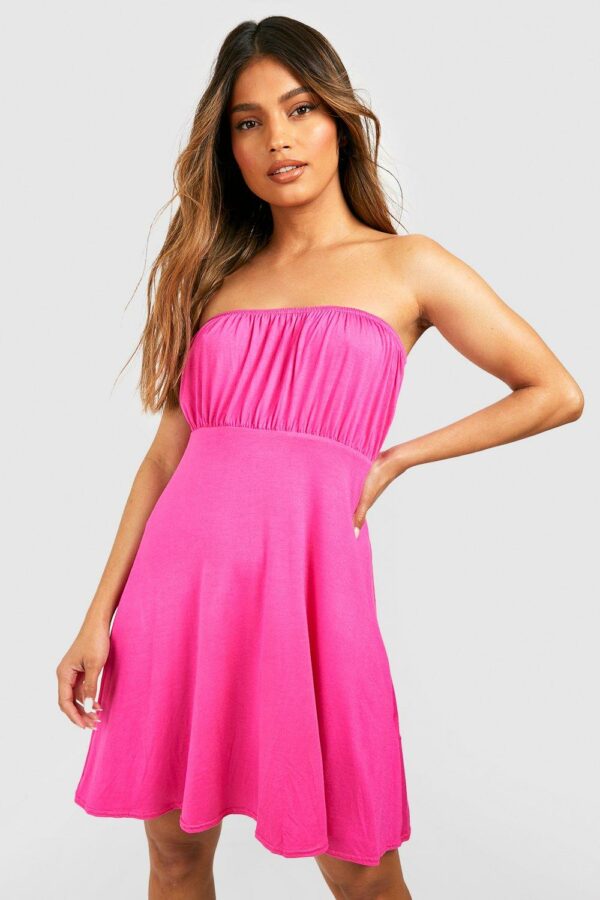 Womens Bandeau Skater Sundress - Pink - 12, Pink