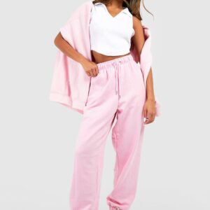 Womens Basic Oversized Cuffed Joggers - Pink - L, Pink