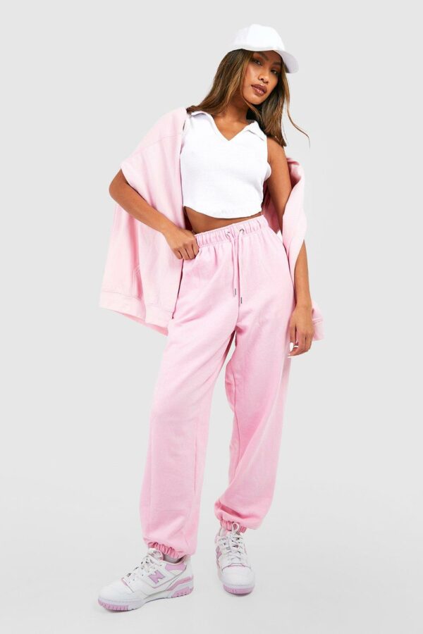 Womens Basic Oversized Cuffed Joggers - Pink - L, Pink