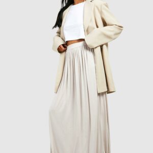 Womens Basics High Waisted Jersey Maxi Skirt - Beige - 8, Beige