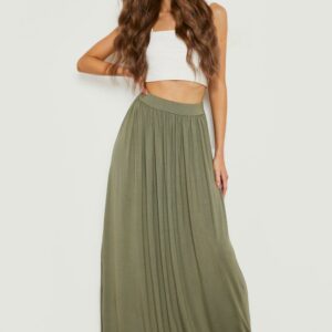 Womens Basics High Waisted Jersey Maxi Skirt - Green - 8, Green