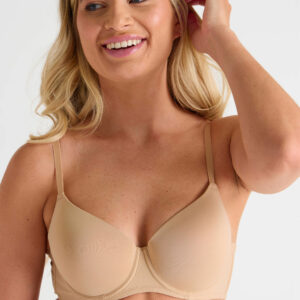 Womens Beige Full Cup T-shirt Bra