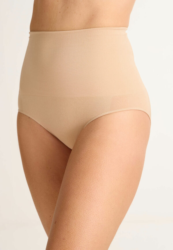 Womens Beige High Waist Control Briefs