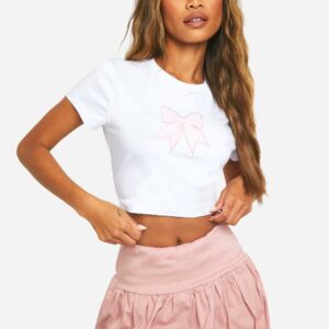 Womens Bengaline Bubble Puffball Mini Skirt - Pink - 10, Pink