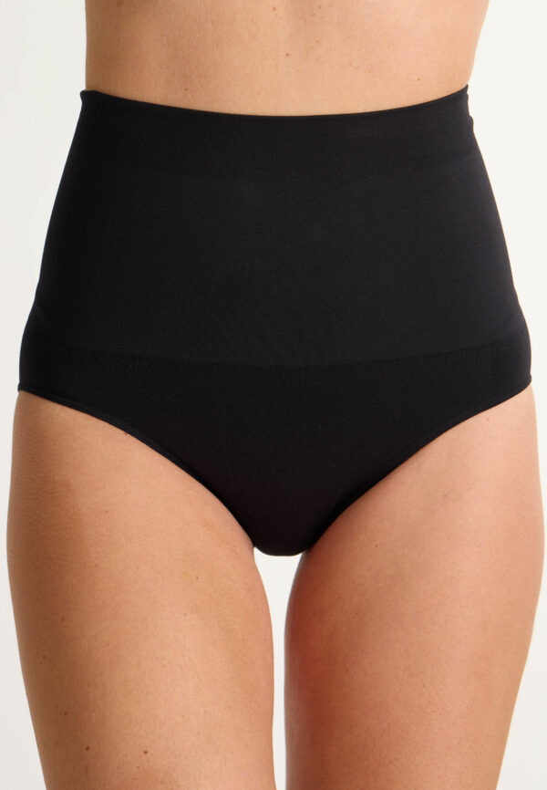 Womens Black High Waist Control Briefs