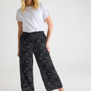 Womens Black & White Print Culottes