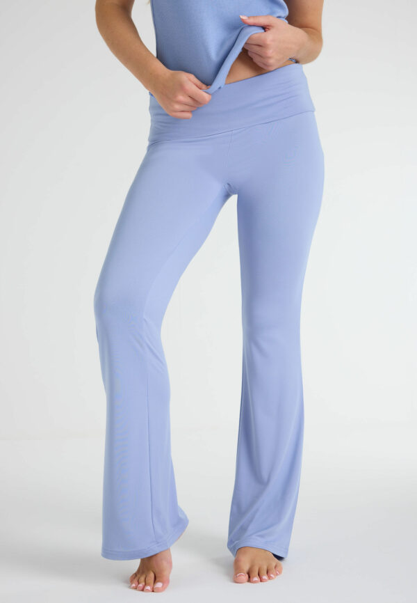 Womens Blue Kick Flare Yoga Pants