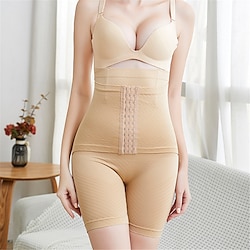 Women's Bodysuits Body Shaper Pure Color Simple Daily Polyester Breathable Adjustable Summer Spring Black Beige