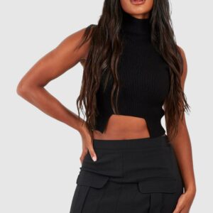 Womens Cargo Mini Skirt - Black - 12, Black