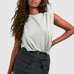 Womens Cargo Pocket Micro Mini Skirt - Grey - 10, Grey