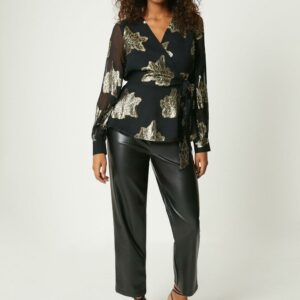 Womens Chiffon Wrap Blouse