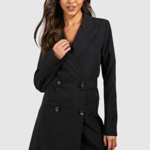 Womens Cinched Waist Blazer Dress - Black - 8, Black