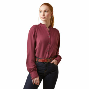 Women's Clarion Blouse Long Sleeve in Tawny Port, Size X-Small, by Ariat