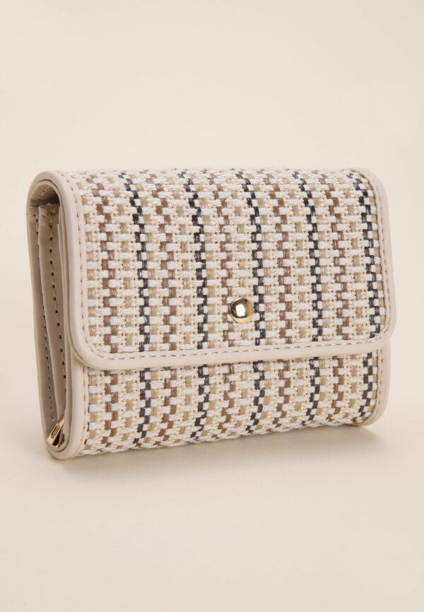 Womens Cream Small Woven Purse