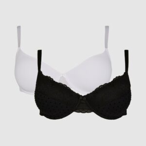 Womens DD+ 2 Pack Flock Spot T-shirt Bra